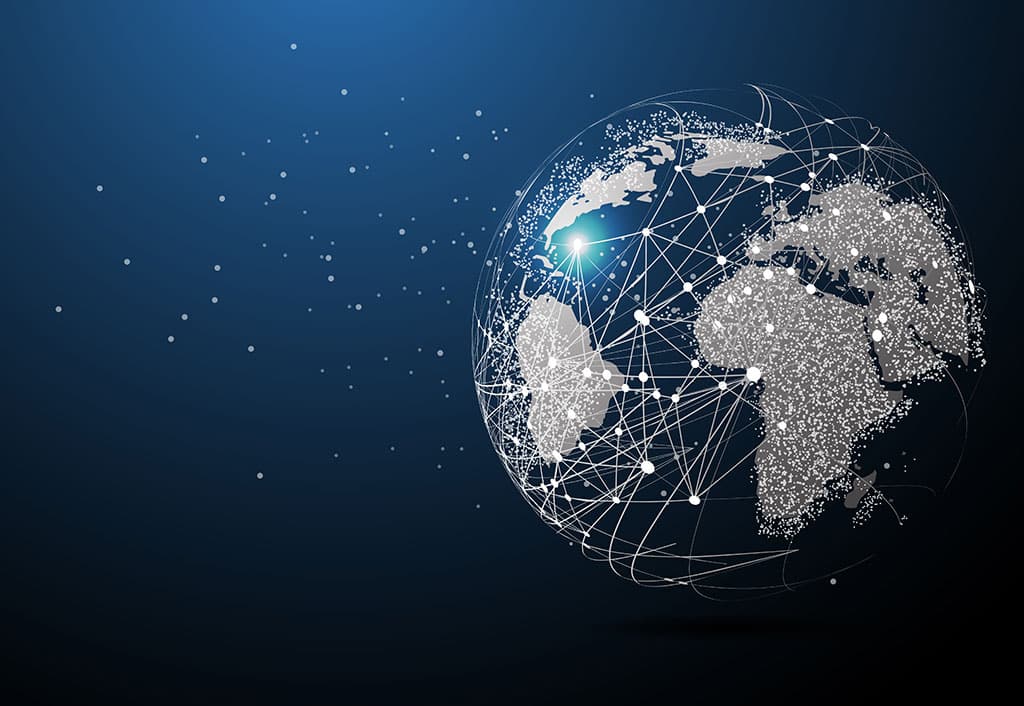 Globe that shows connectivity around the world