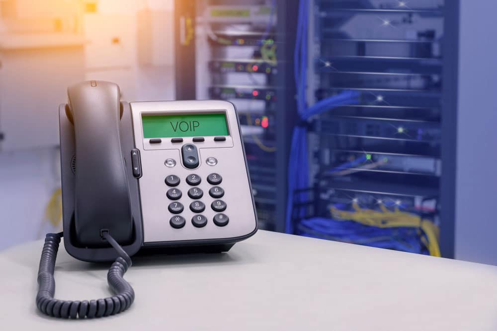 VoIP phone system in server room