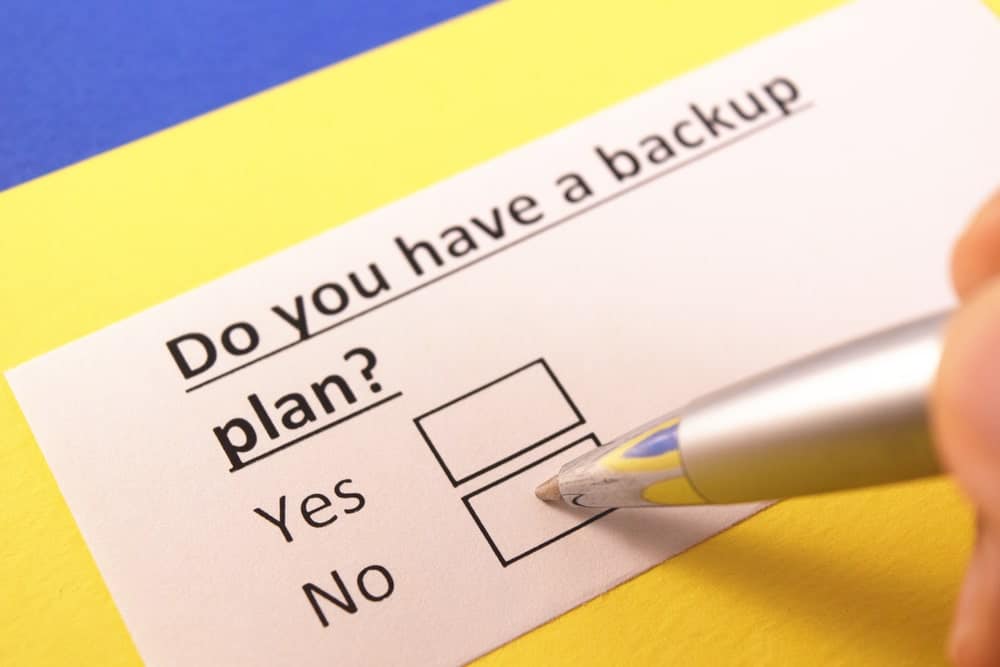 do you have a backup plan questionnaire