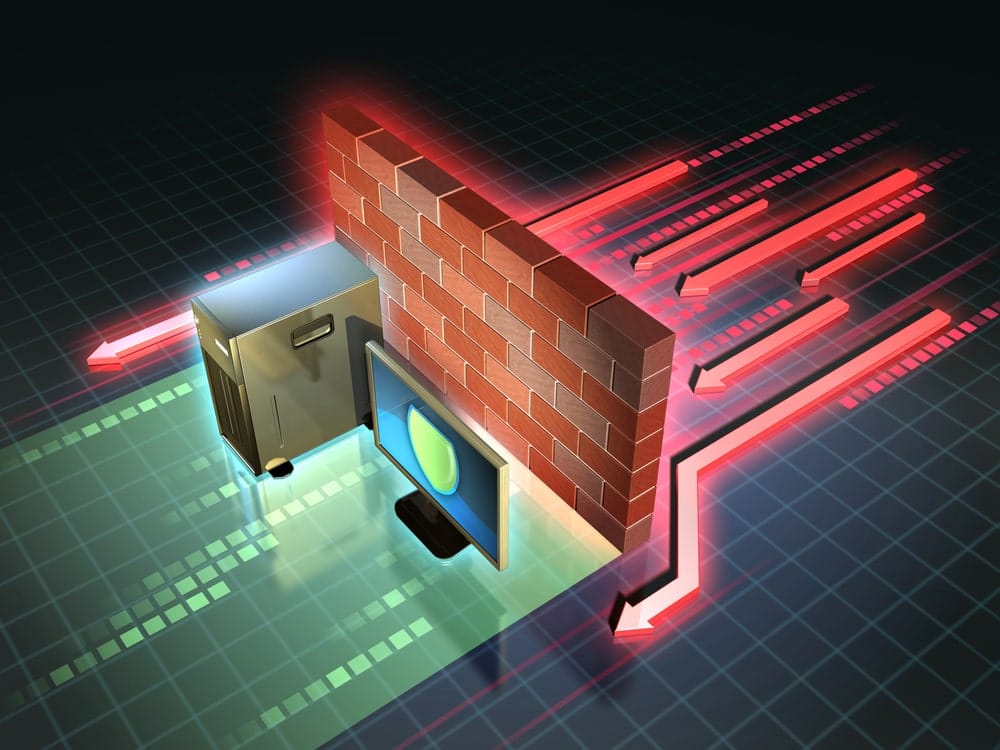 Brick firewall that protects computer