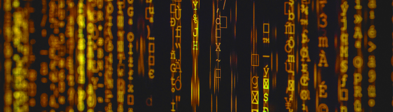 Gold symbols on black background